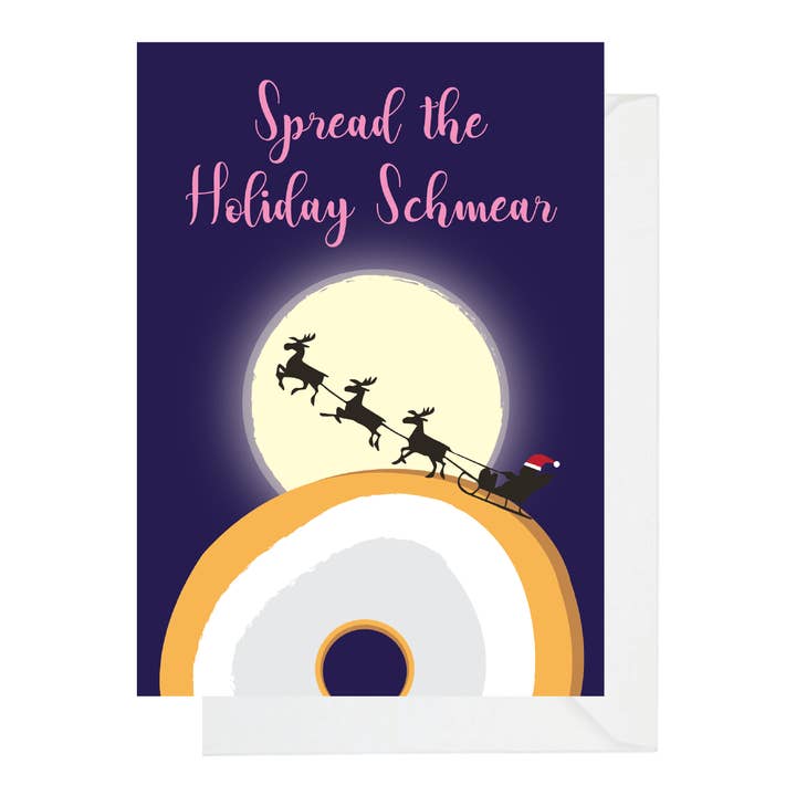 Holiday Schmear - Carte de Noël avec humour juif pour la vente par Menschions