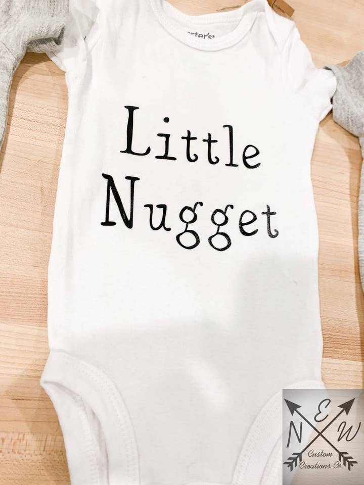 Little Nugget Novelty 100% Cotton Baby Bodysuit for wholesale by N.E.W. Custom Creations Co LLC