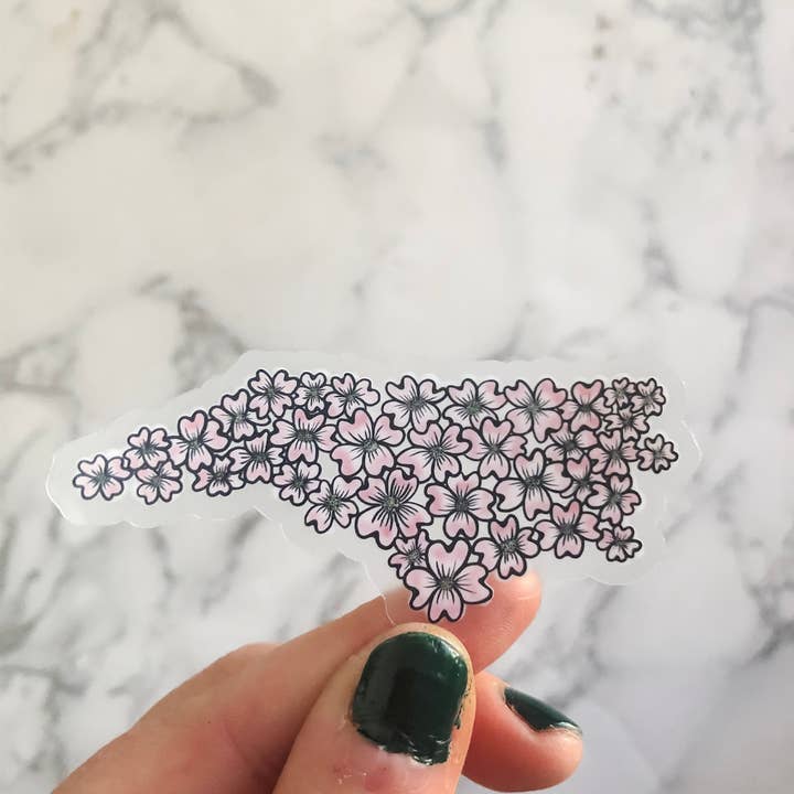Durham doodles - Wholesale Sticker - North Carolina Pink Dogwood Sticker1