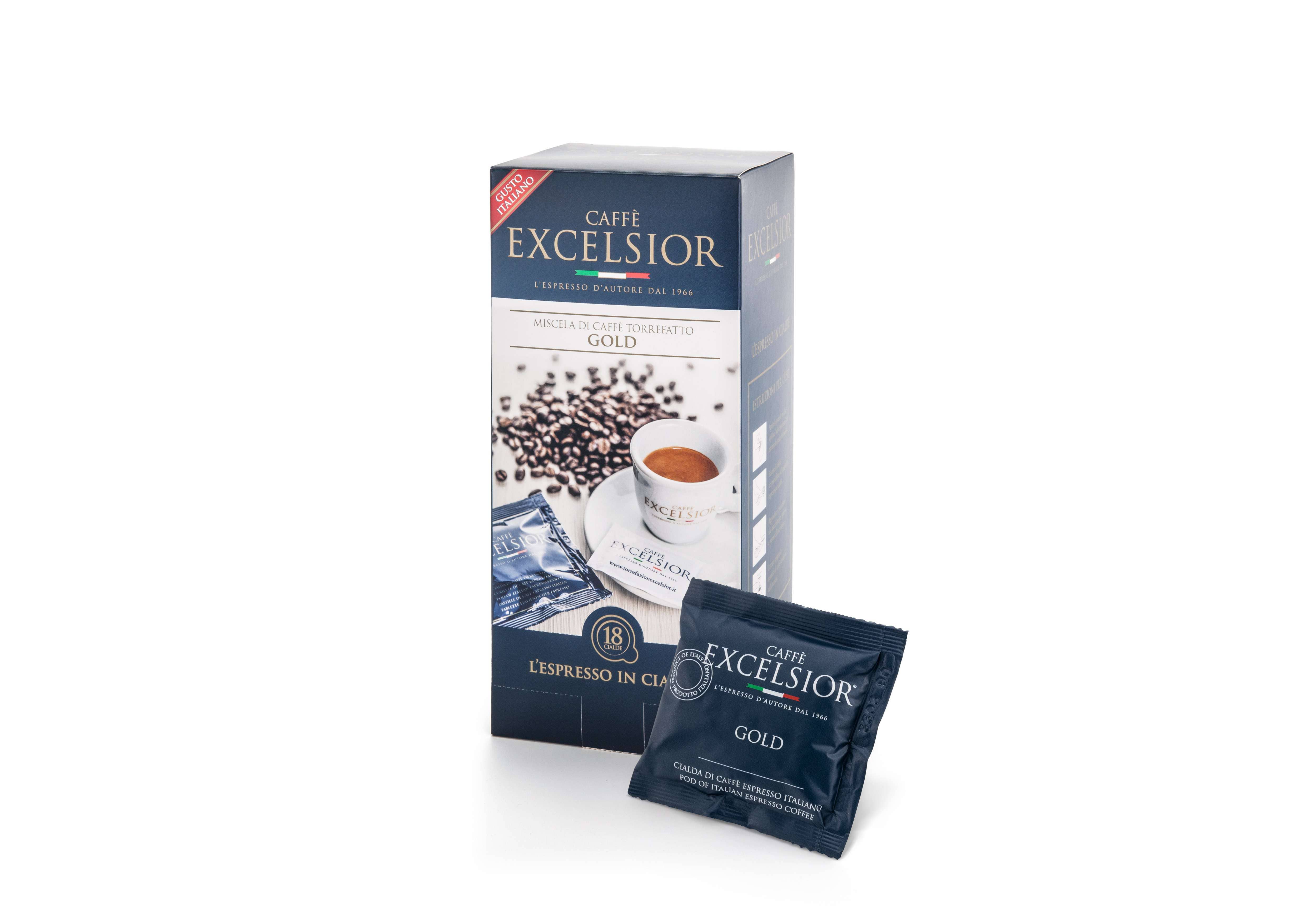 Caffè Excelsior - Venta al por mayor Cápsulas de café - 18 cápsulas de café doradas | 85% Arábica0