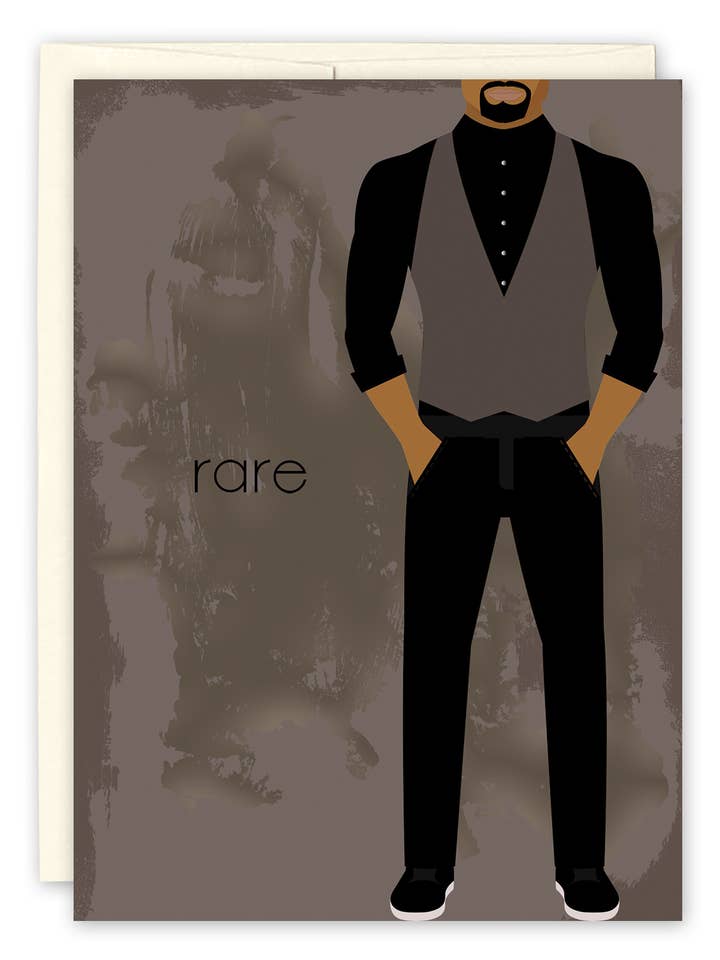 Rare Masculine Birthday Card for wholesale by Black Joy Paper