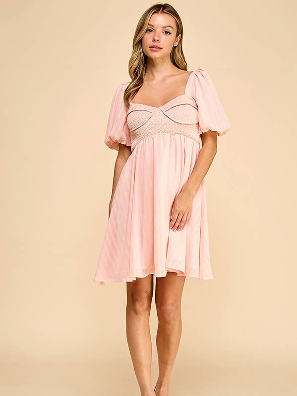 Vestido Mini Fruncido Romance Rubor para venta al por mayor de Million Colors