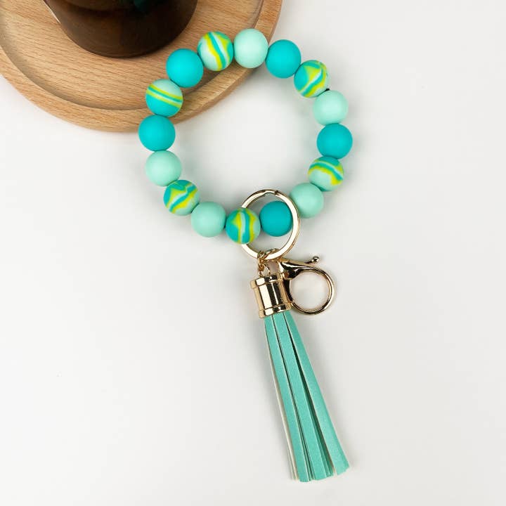 SoapElenGlen - Wholesale Keychain – Women's - Silicone beads PU tassel keychain