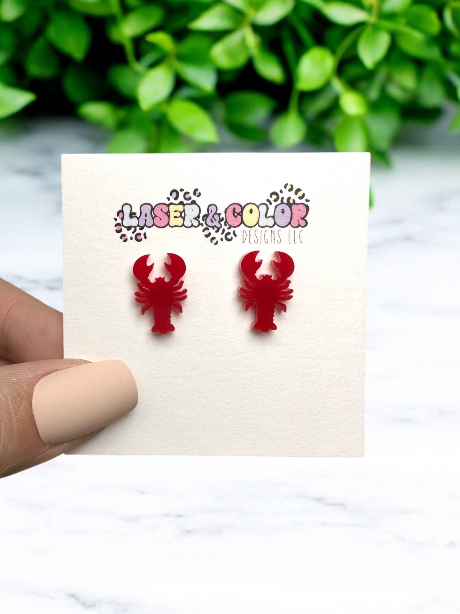 Laser & Color Designs LLC - Vente Clous d'oreille - Boucles d'oreilles écrevisses homard, boucles d'oreilles Mardi Gras, été1