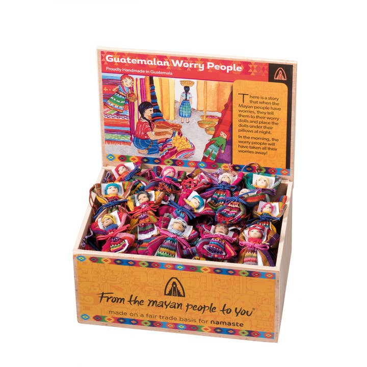 Namaste – wholesale Milestone art/keepsake – Child & baby – Large Worry Doll With Bag2