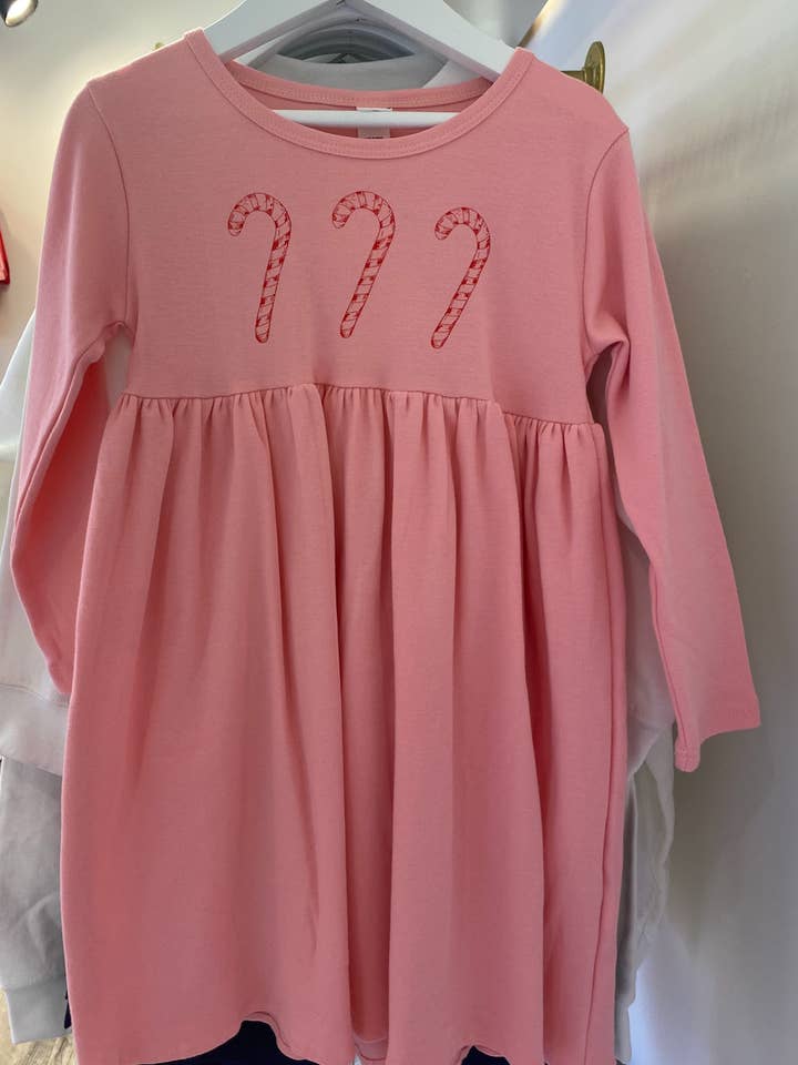Abito rosa Candy Cane per la vendita all'ingrosso da parte di Little Hoot Designs