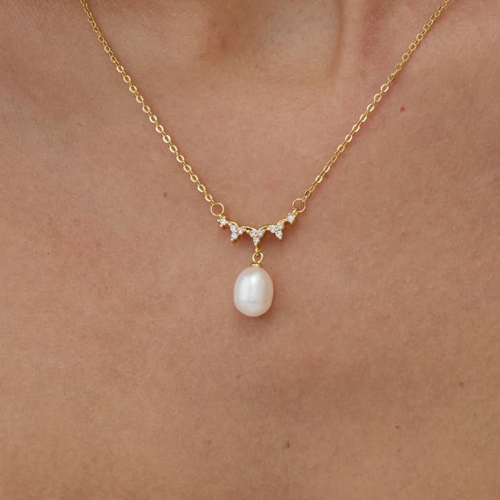 Elegante Diamanten Natuurlijke Parels Ketting & Parel Oorbellen Set voor wholesale door Drrtymagic