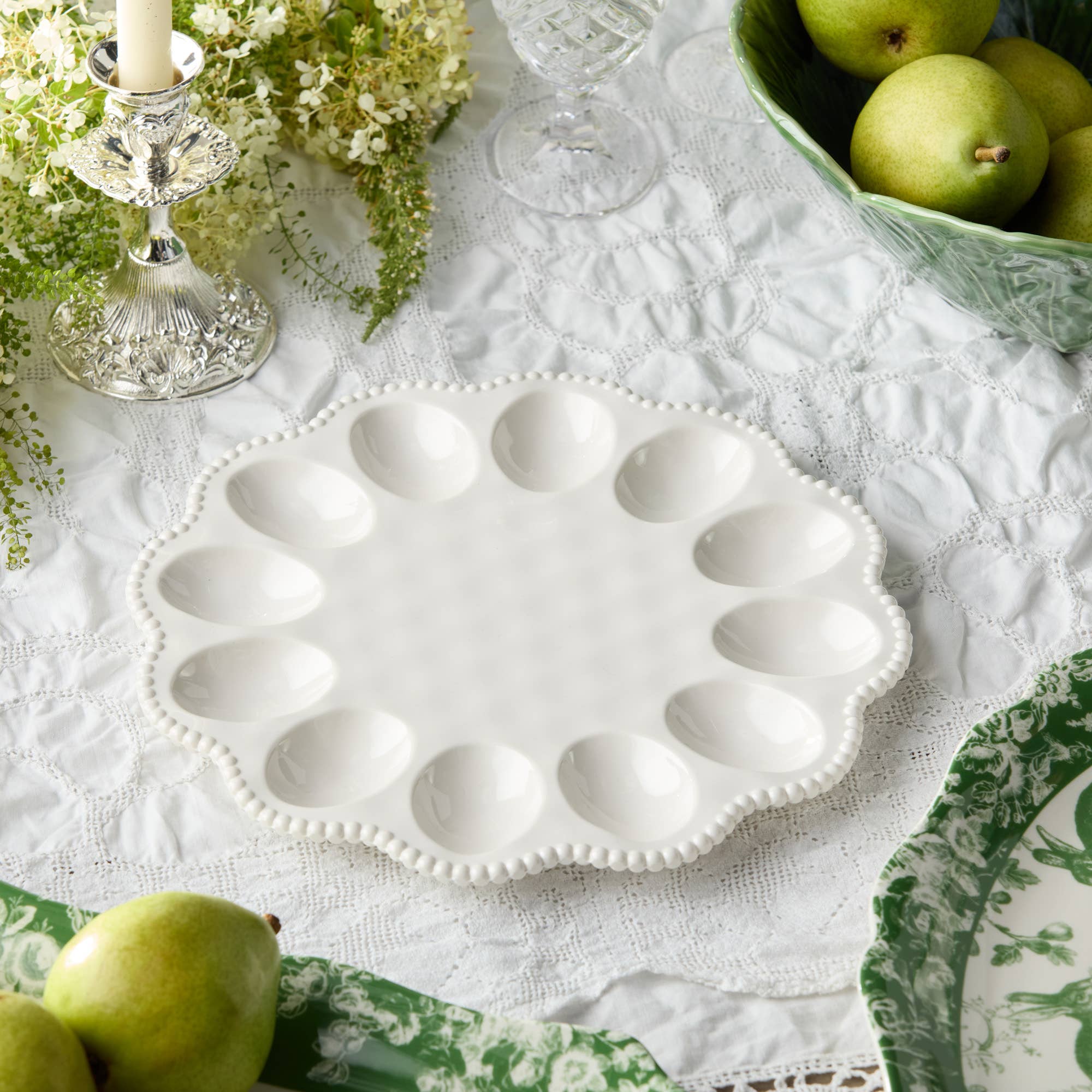 Certified International - Vendita all'ingrosso Portauovo - Piatto per Uova alla Crema Perlette0