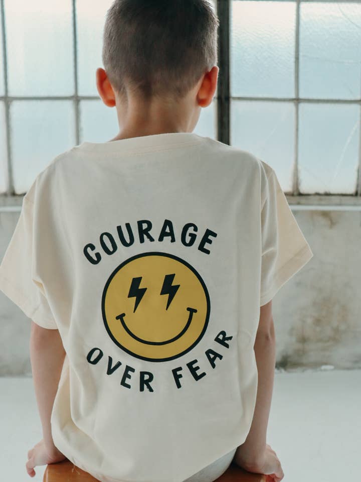 Little & Brave - Wholesale Screen Printed T-Shirt - Kids - Courage Over Fear, Christian shirts for kids , Faith Based