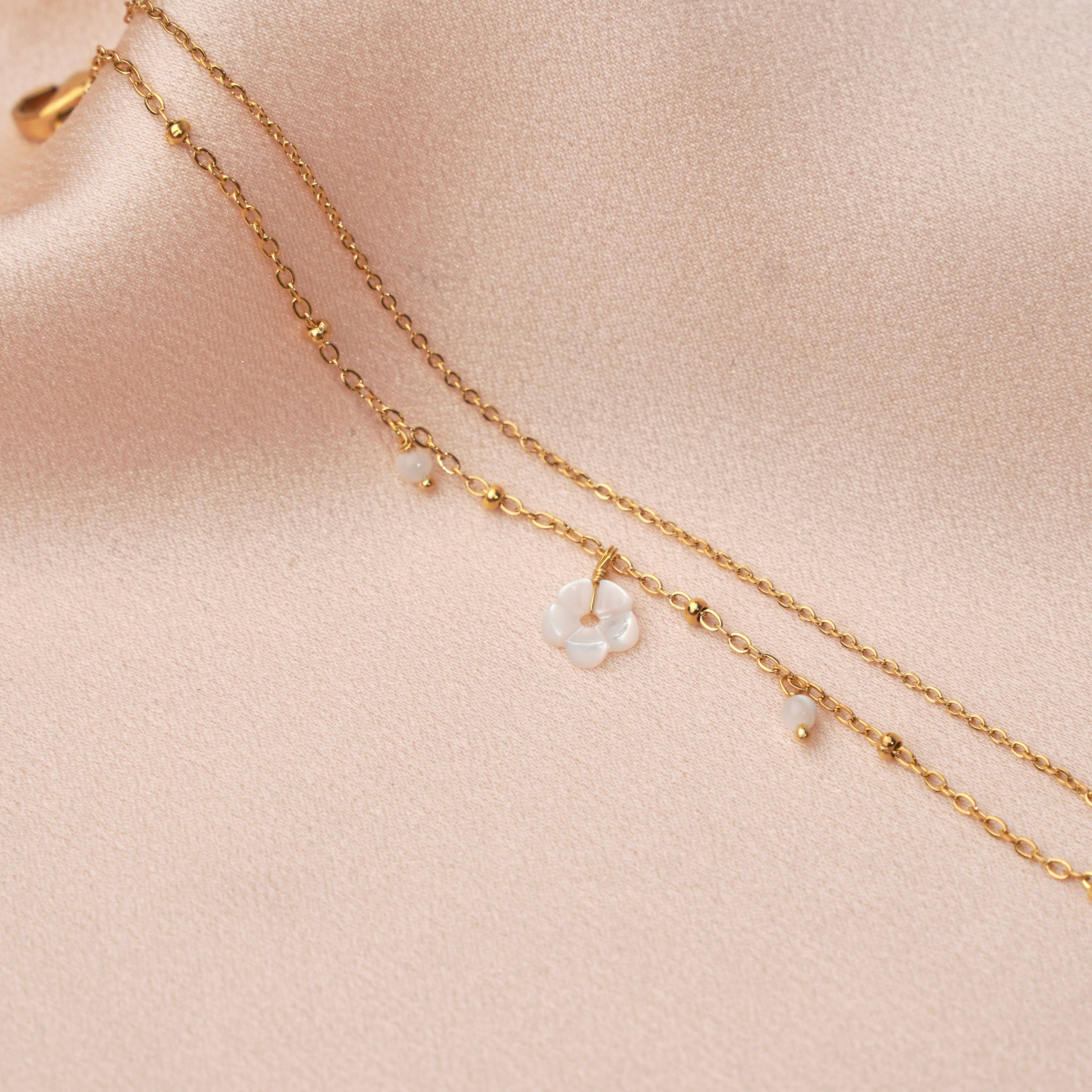 Victoire Collection - Wholesale Charm/Dangle Bracelet - Flower & white pearl bracelet1