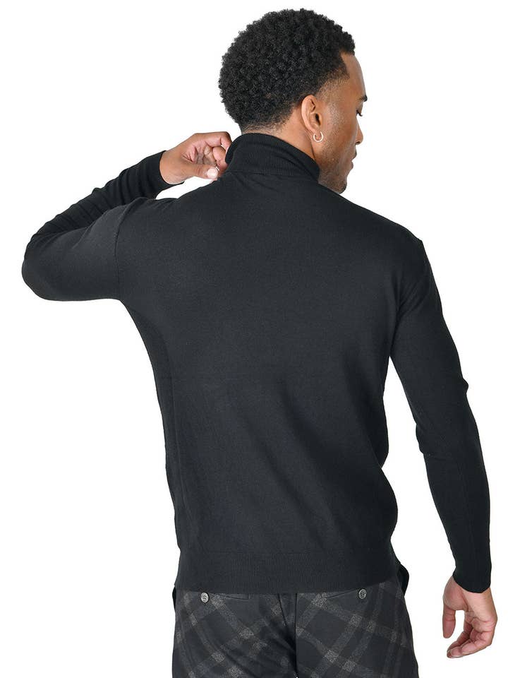 BARABAS - Wholesale Knit Sweater - Men's - Men's Turtleneck Ribbed Solid Basic Sweater LS21001