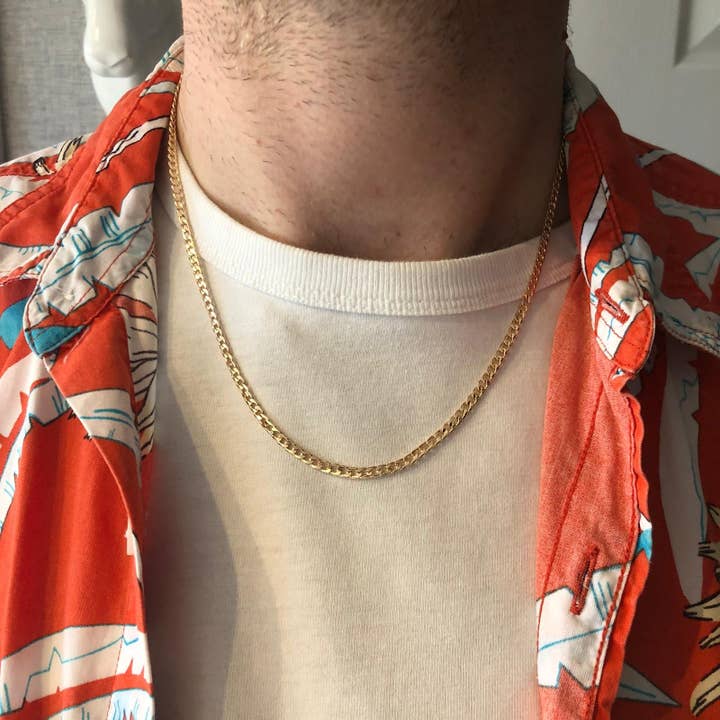 Gifts From The Crypt – wholesale Link & chain necklace – Thin Curb Chain Link Necklace | Stainless Steel Cuban Casual1