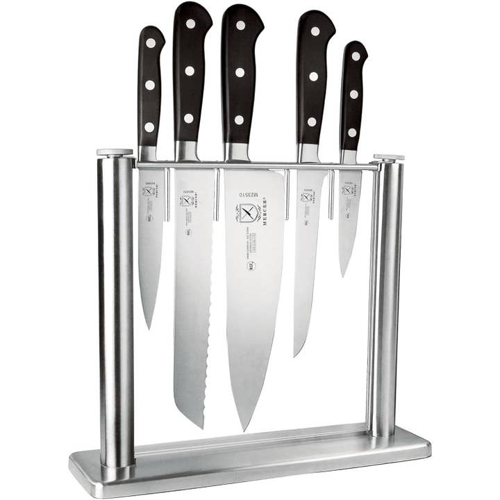 Barfly Mixology Gear & Mercer Culinary - Wholesale Knife Set - Renaissance 6-Piece Forged Knife Block Set, Tempered Glass