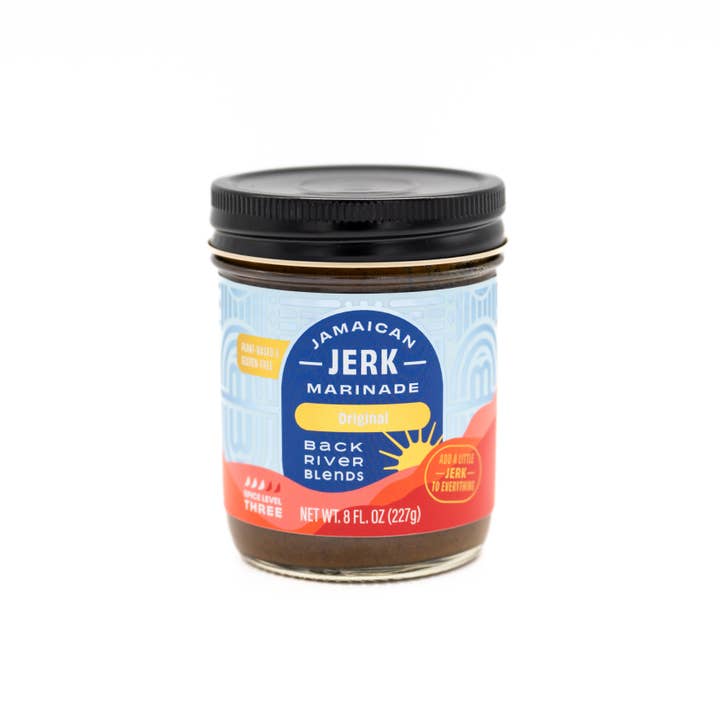 Backriver Blends – wholesale Marinad – Original Jamaicansk Jerk Marinad - 8 oz, 212 ml, Glasburk