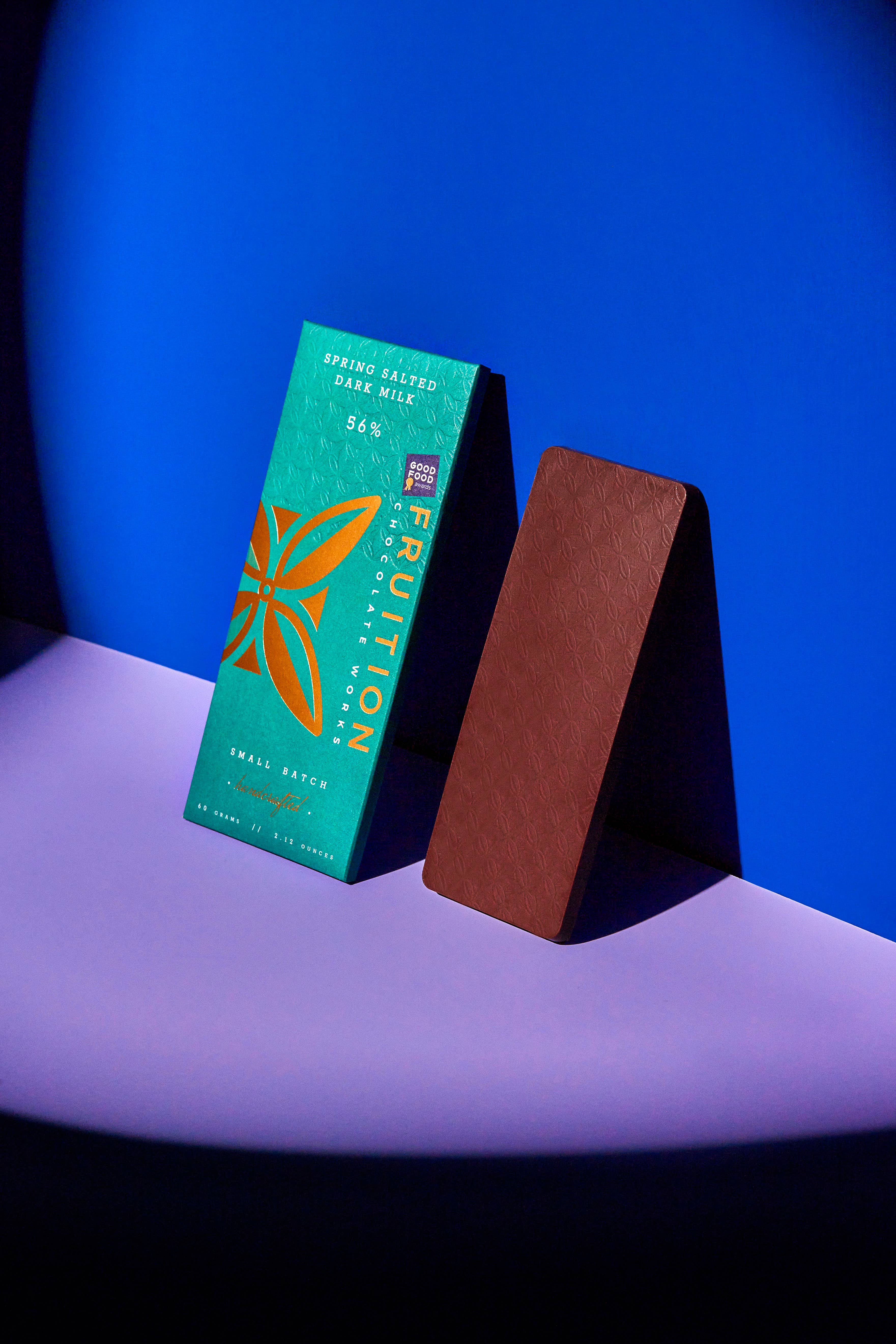 Fruition Chocolate Works - Vente Barre chocolatée - Chocolat au lait noir salé au sel de source printanier 56 %1