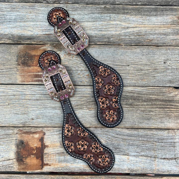 Flower Power Rosa, Champagne, AB Speroni Cinghie #SS126 per la vendita all'ingrosso da parte di Rodeo Drive