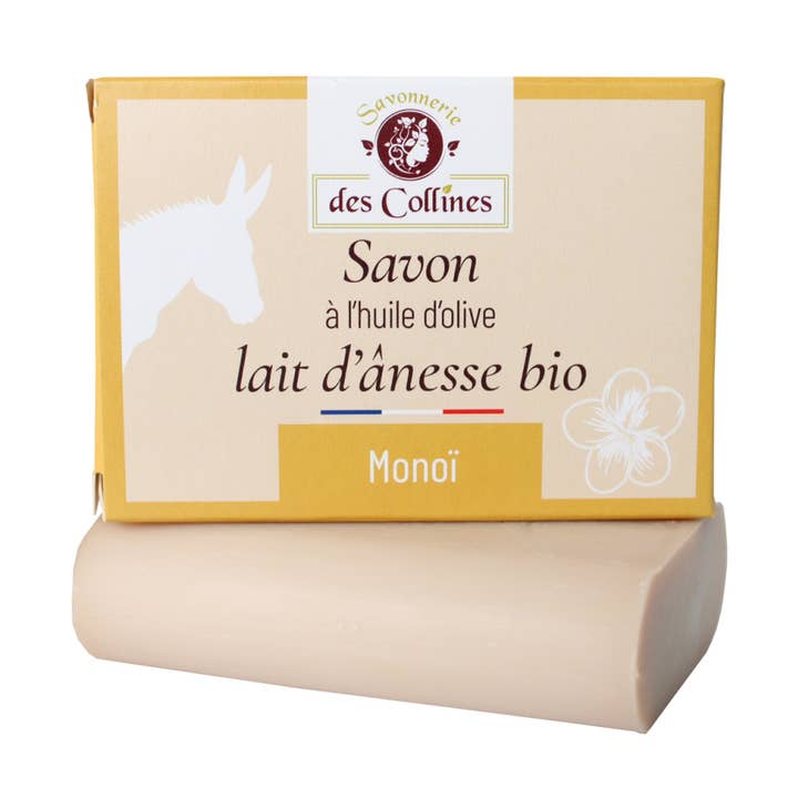 Monoi donkey milk soap for wholesale by Savonnerie des Collines