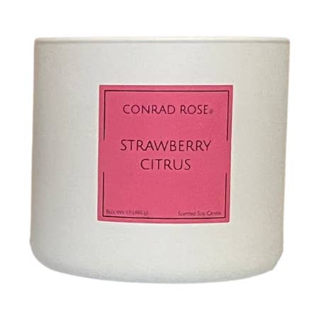 Bougie à trois mèches Fraise Agrumes pour la vente par Conrad Rose