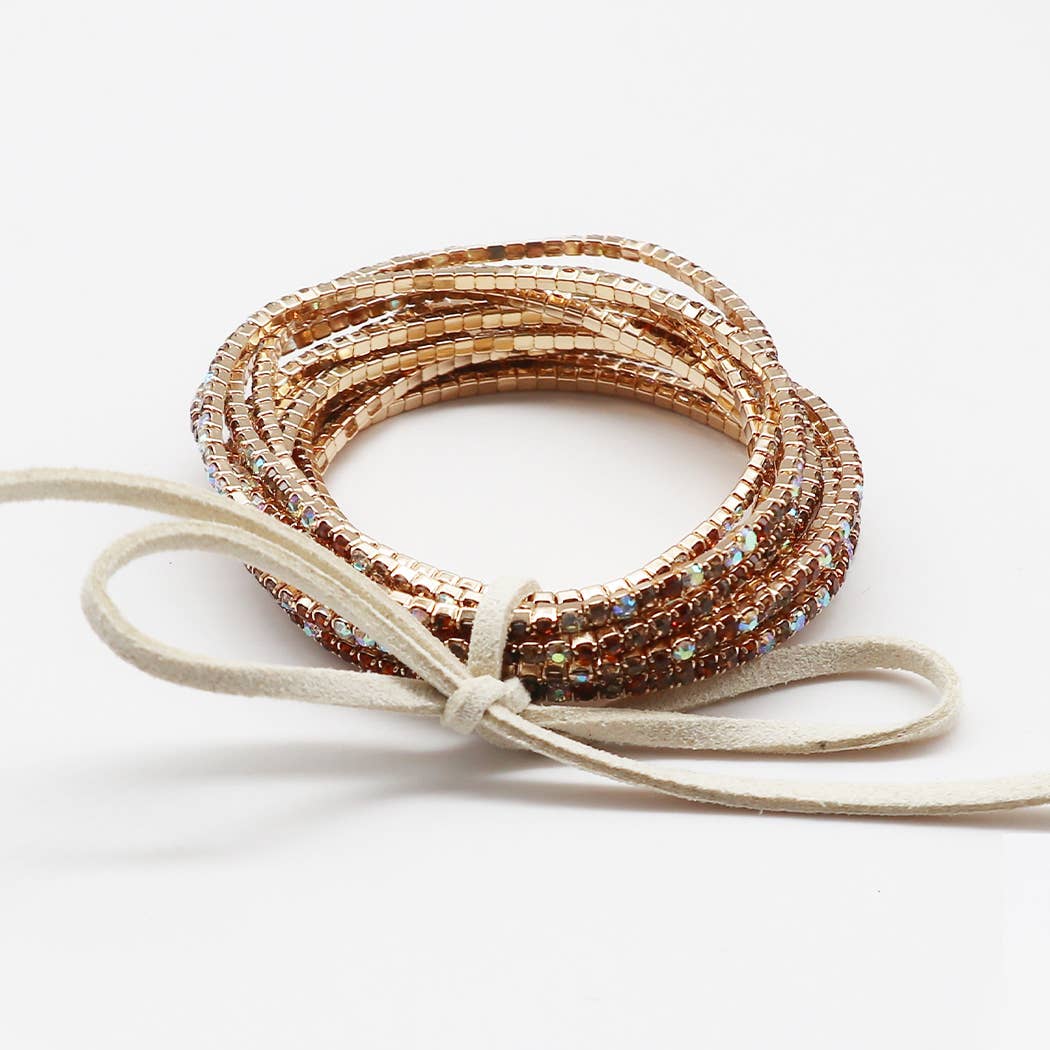 Fashion City – Conjunto de joias por atacado – Pulseiras de Pedra de Cristal Stretch Stretch de 12 Camadas 8