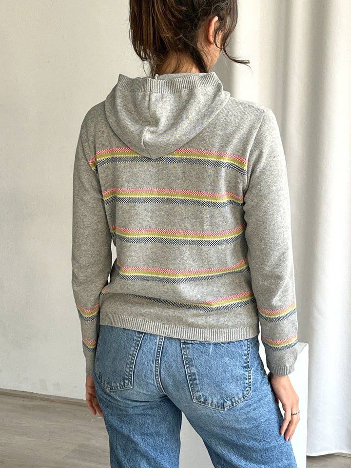 Gestreepte sweatshirt met capuchon voor wholesale door Cent agulles