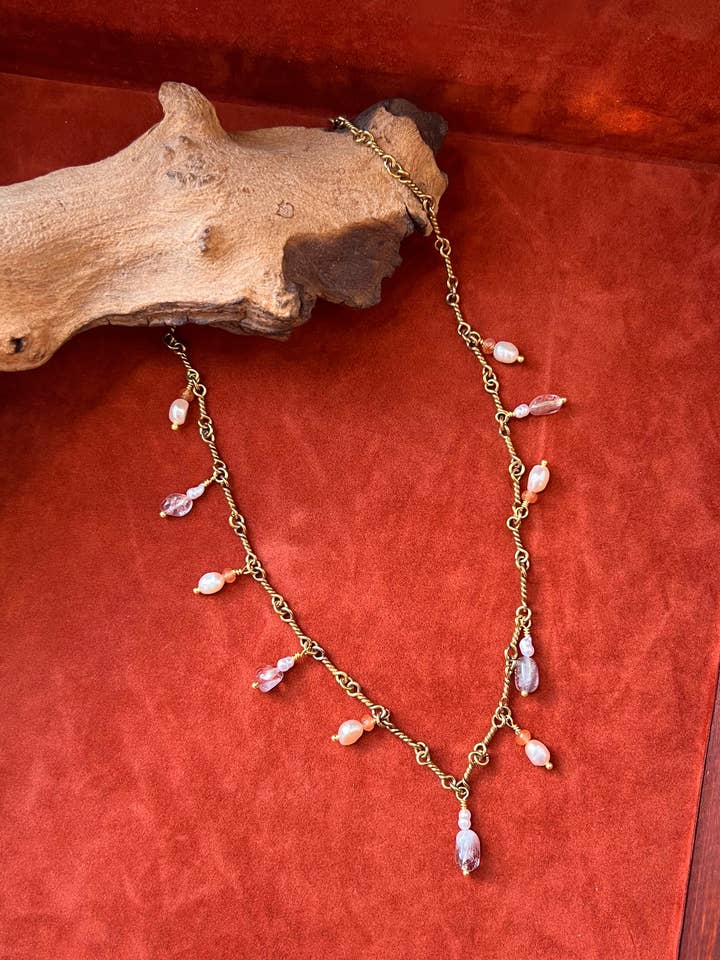 Pearl Charm Necklace for wholesale by Opal & Gold