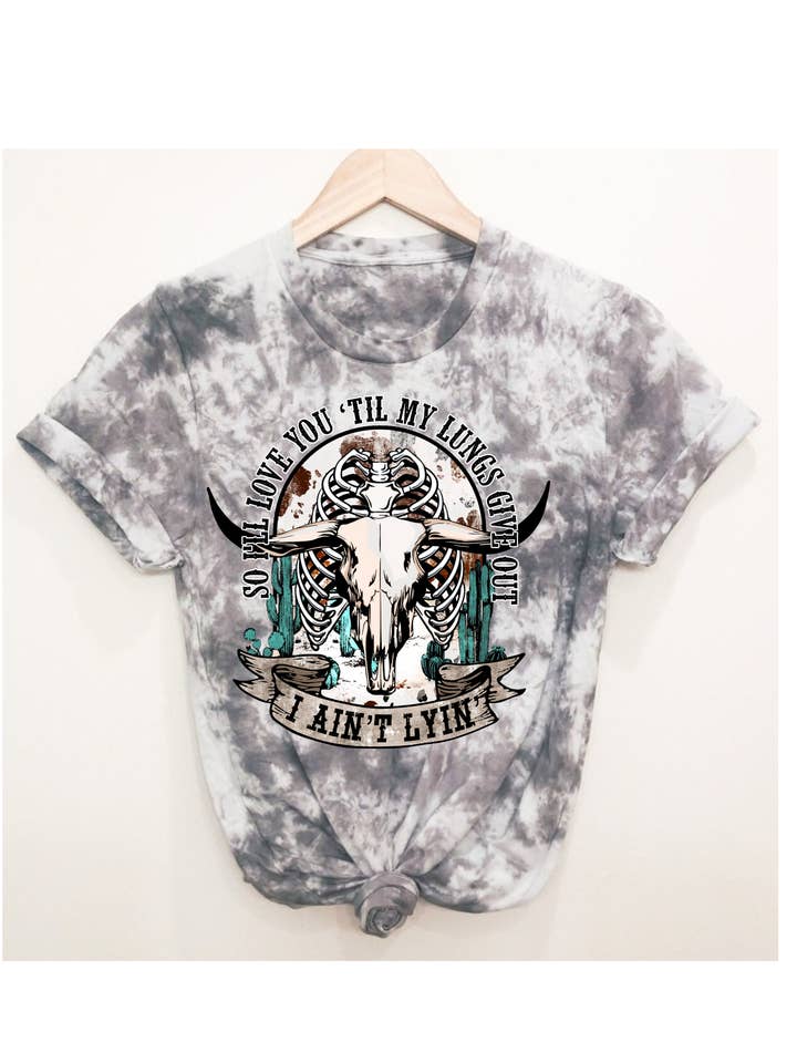 Tot mijn longen een geverfd T-shirt met grafische print uitdelen voor wholesale door 4 little hearts