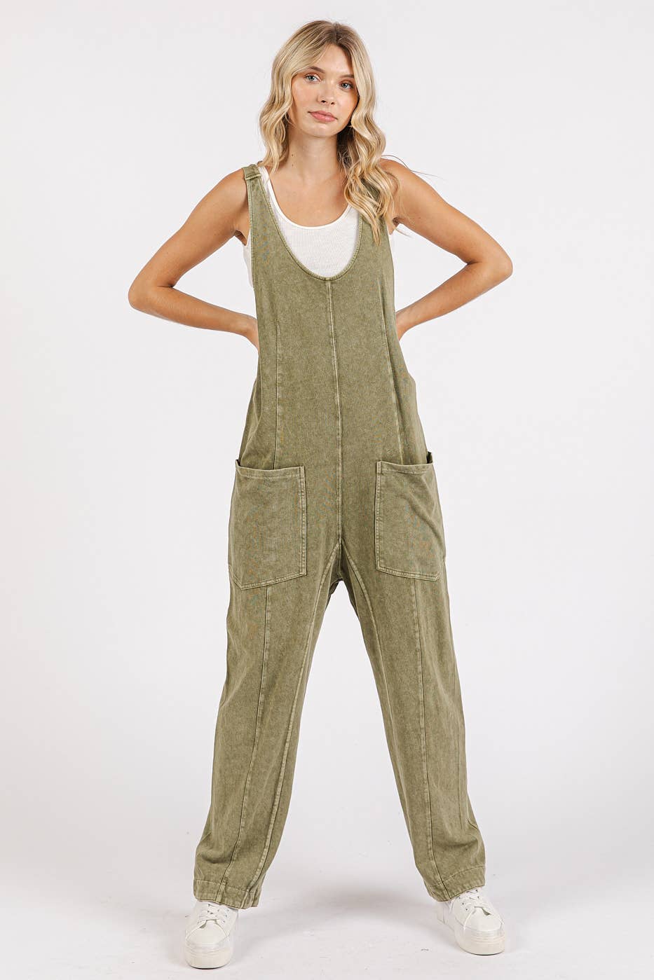 mittoshop - Wholesale Jumpsuit - Women's - MINERAL WASH RELAXED FIT SLEEVELESS HAREM JUMPSUIT12