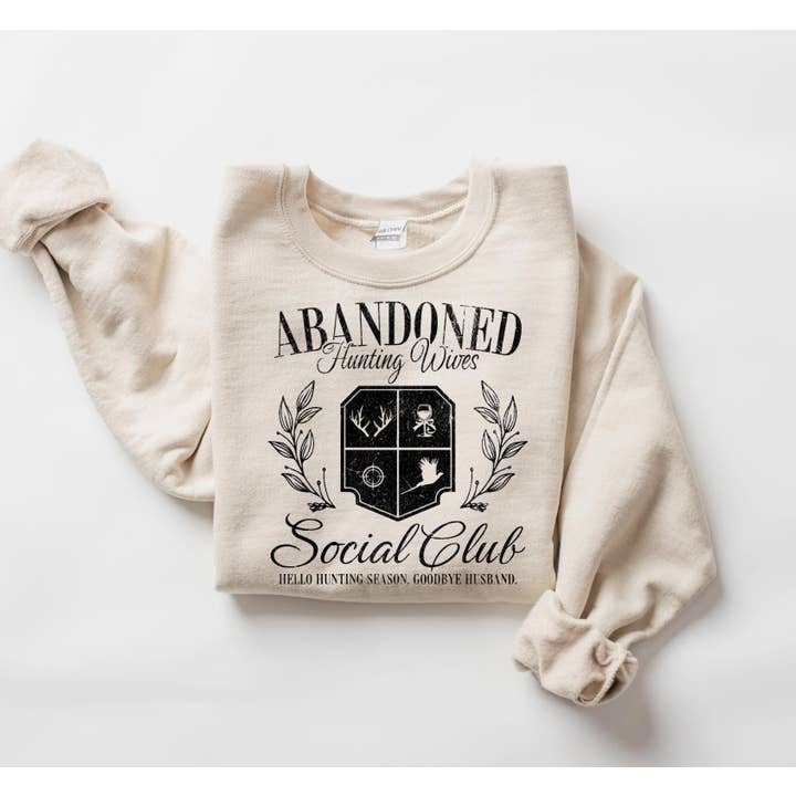 NVC Ecommerce LLC - Wholesale Graphic Sweatshirt - Women's - Abandoned Hunting Wife Sweatshirt, Social Club Sweatshirt 1