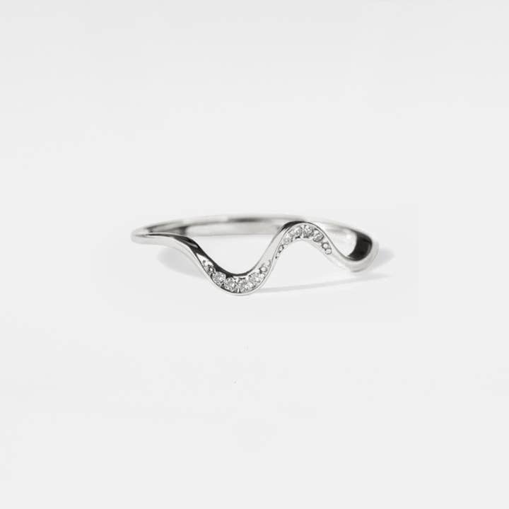 Perimade & Co. LLC - Wholesale Band/Stacked Ring - Dainty Ocean Wave Stacking Thin Ring in 925 Sterling Silver2