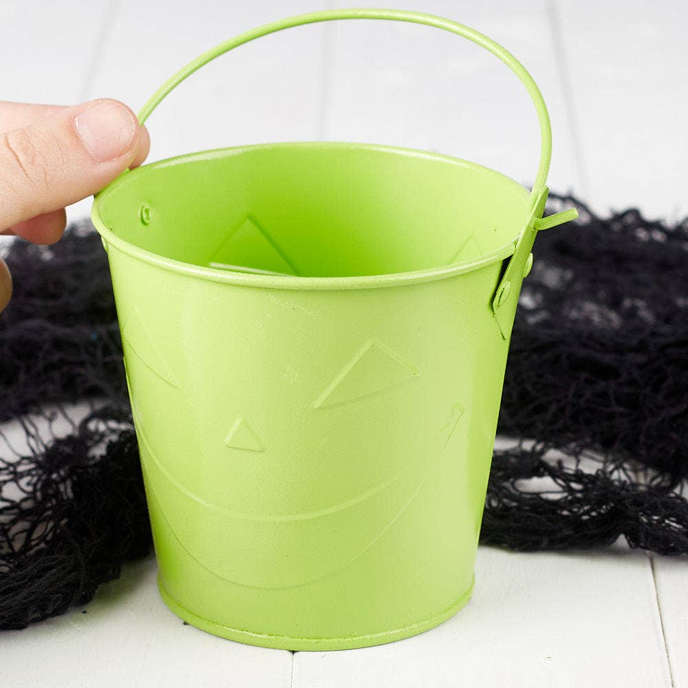 Factory Direct Craft - Wholesale Bucket/Pail - 4" Halloween Jack-O-Lantern Metal Bucket - Select Color 2