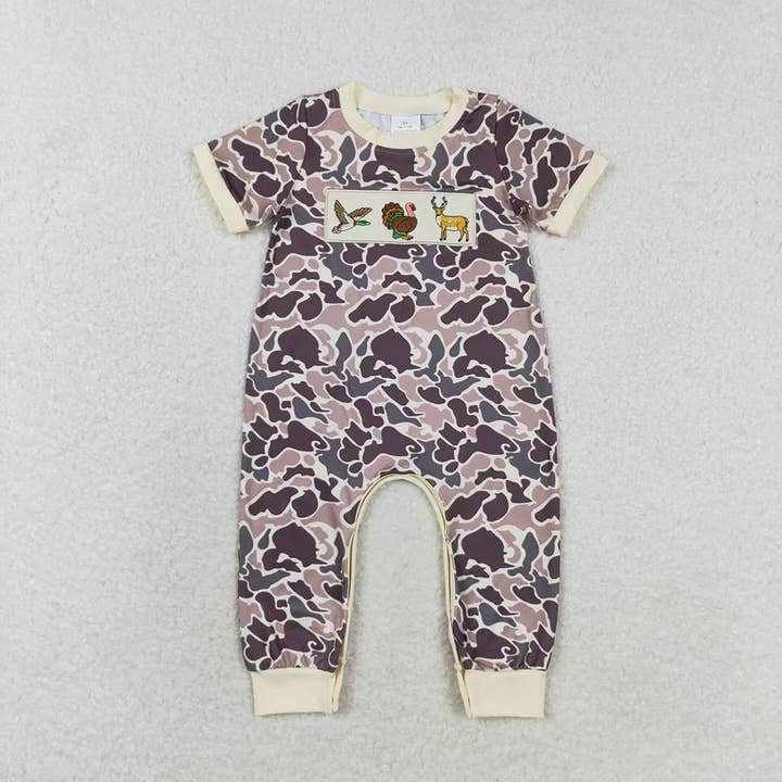 Aier Wholesale - Wholesale Jumpsuit - Baby - Baby Infant Boys Camo Duck Turkey Deer Buttons Rompers