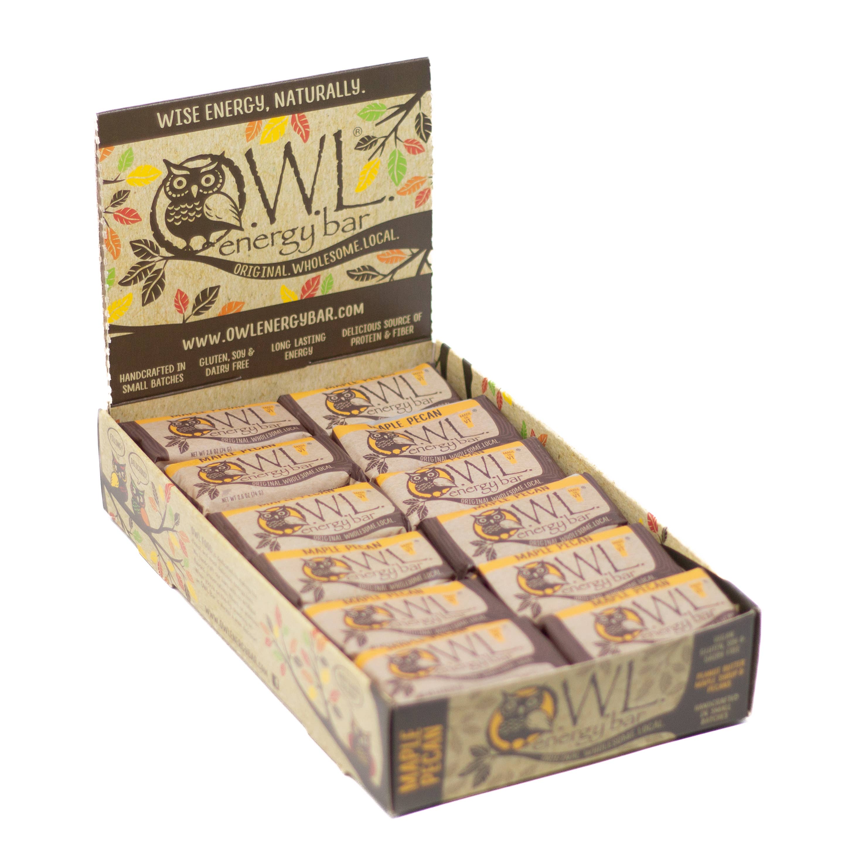 Owl Energy Bar - Wholesale Snack Bar - Maple Pecan OWL Energy Bar (Case of 24)1