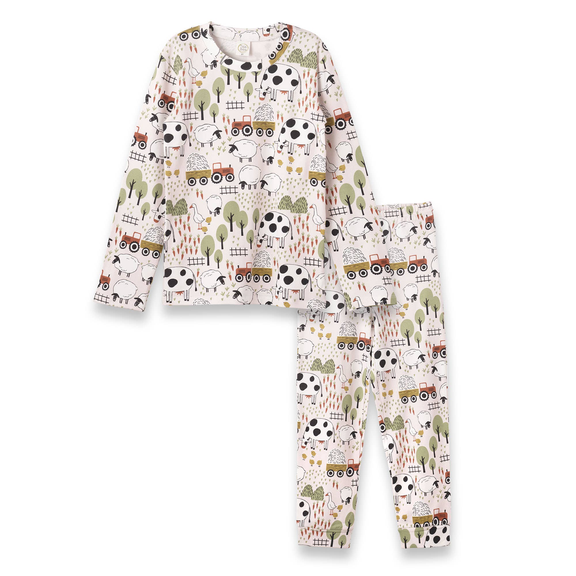 Tesa Babe - Vente Haut et bas de pyjama – enfant - Ensemble de pyjama en bambou Farmyard pour fille0