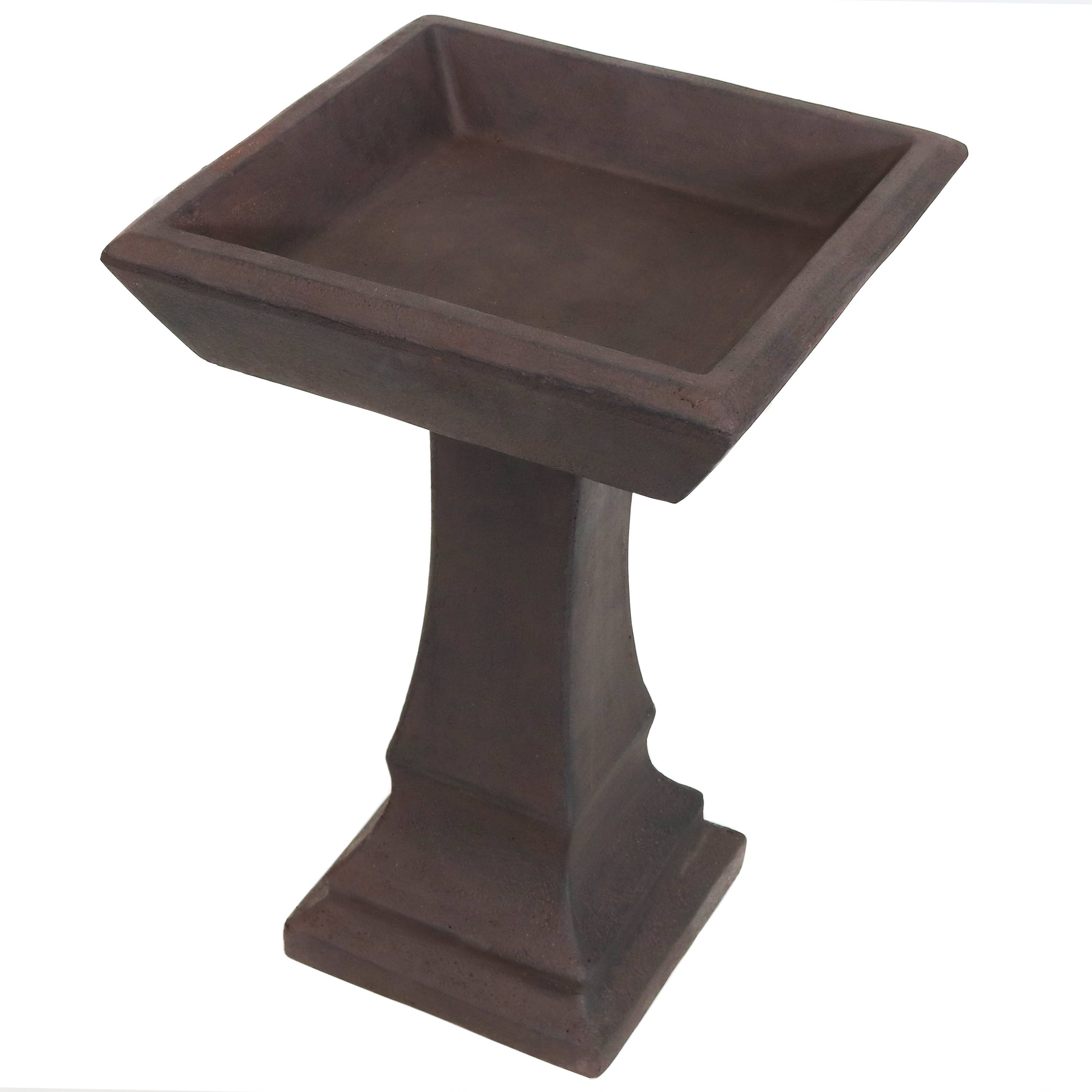 Sunnydaze Decor - Wholesale Bird Bath - Modern Glass Fiber Reinforced Concrete Bird Bath - Brown1