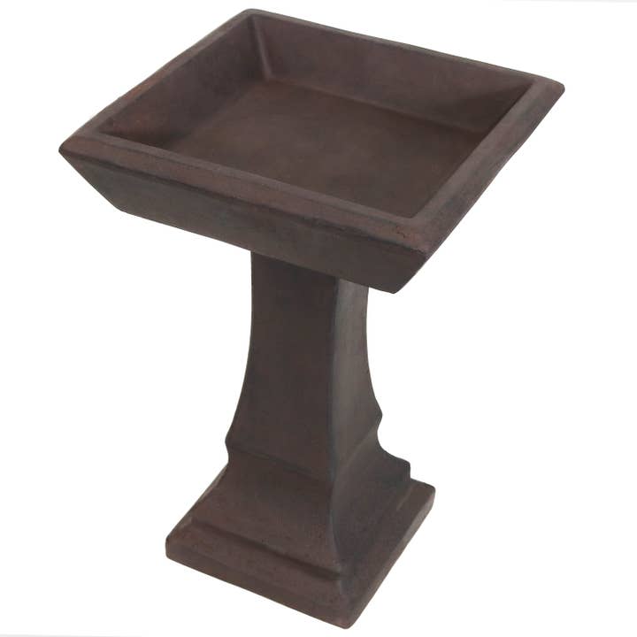 Sunnydaze Decor - Wholesale Bird Bath - Modern Glass Fiber Reinforced Concrete Bird Bath - Brown1
