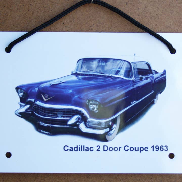 Cadillac 2 door Coupe Series 62 1955 - Plaque (8.25x5.75in) for wholesale by Witherden's Workshop