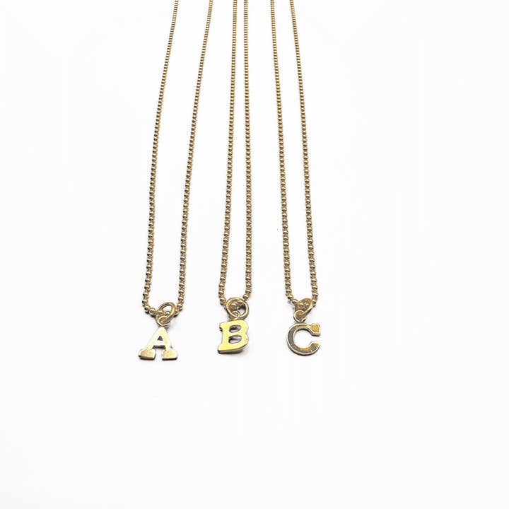 14k Gold-Filled Baby Bliss Necklace with Gold-Filled Initial for wholesale by erin gray