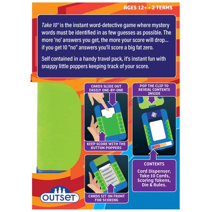 Outset Games and Cobble Hill Puzzles - Wholesale Card Game - Take 10 Travel Edition Card Game