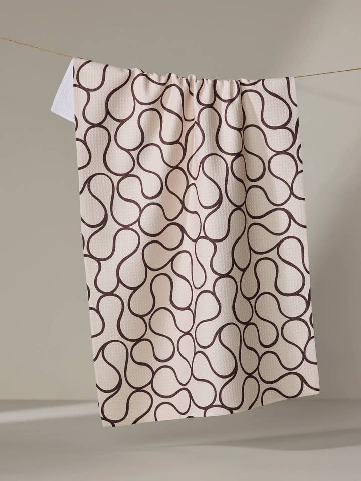 Coffee Swirl Tea Towel for wholesale by Geometry