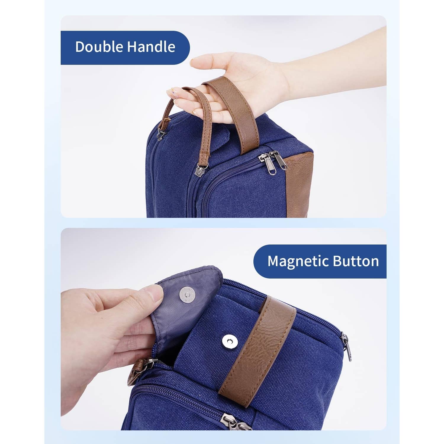 wandf – Engroshandel Toilettaske - Unisex – Canvas & læder Dopp Kit rejse vandafvisende barbertaske31