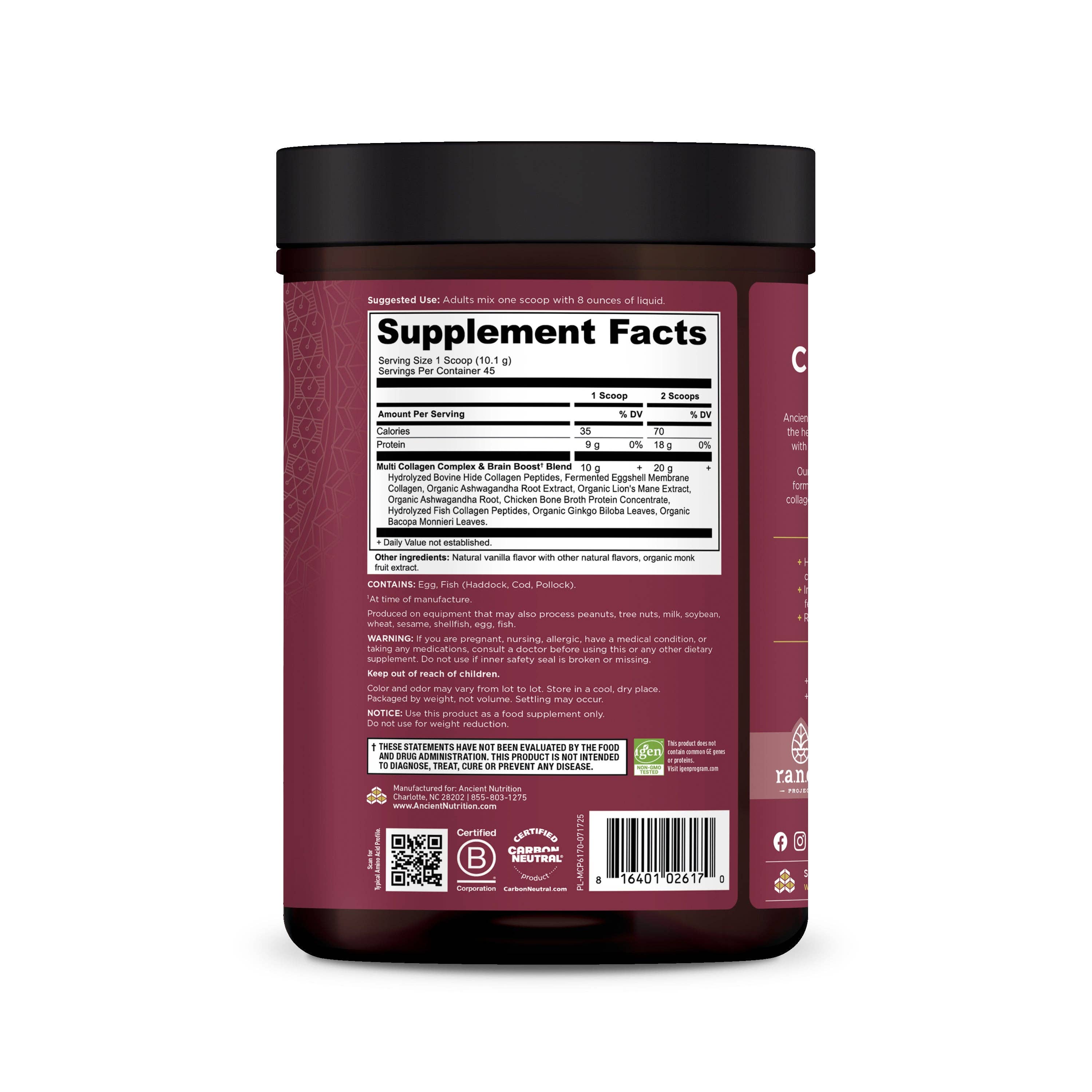 Black Multi Collagen Protein Brain Boost | Powder (45 Servings) for wholesale on Faire8