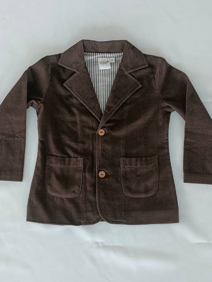 Blazer de pana de color liso: niño pequeño: adolescente: niños para venta al por mayor de Yo Baby