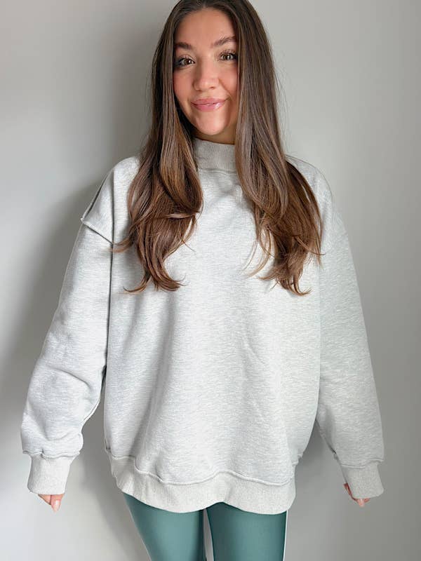 Taylor Oversized Gray Reversible Sweatshirt for wholesale by Nash Grey