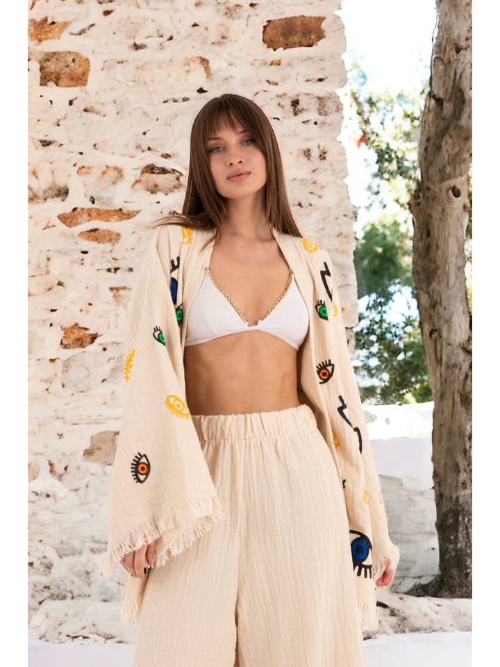 Meraki Beach – wholesale Top & pants set (NOT Loungewear) – Women's – AZRA Kimono & Pant Set in Natural2