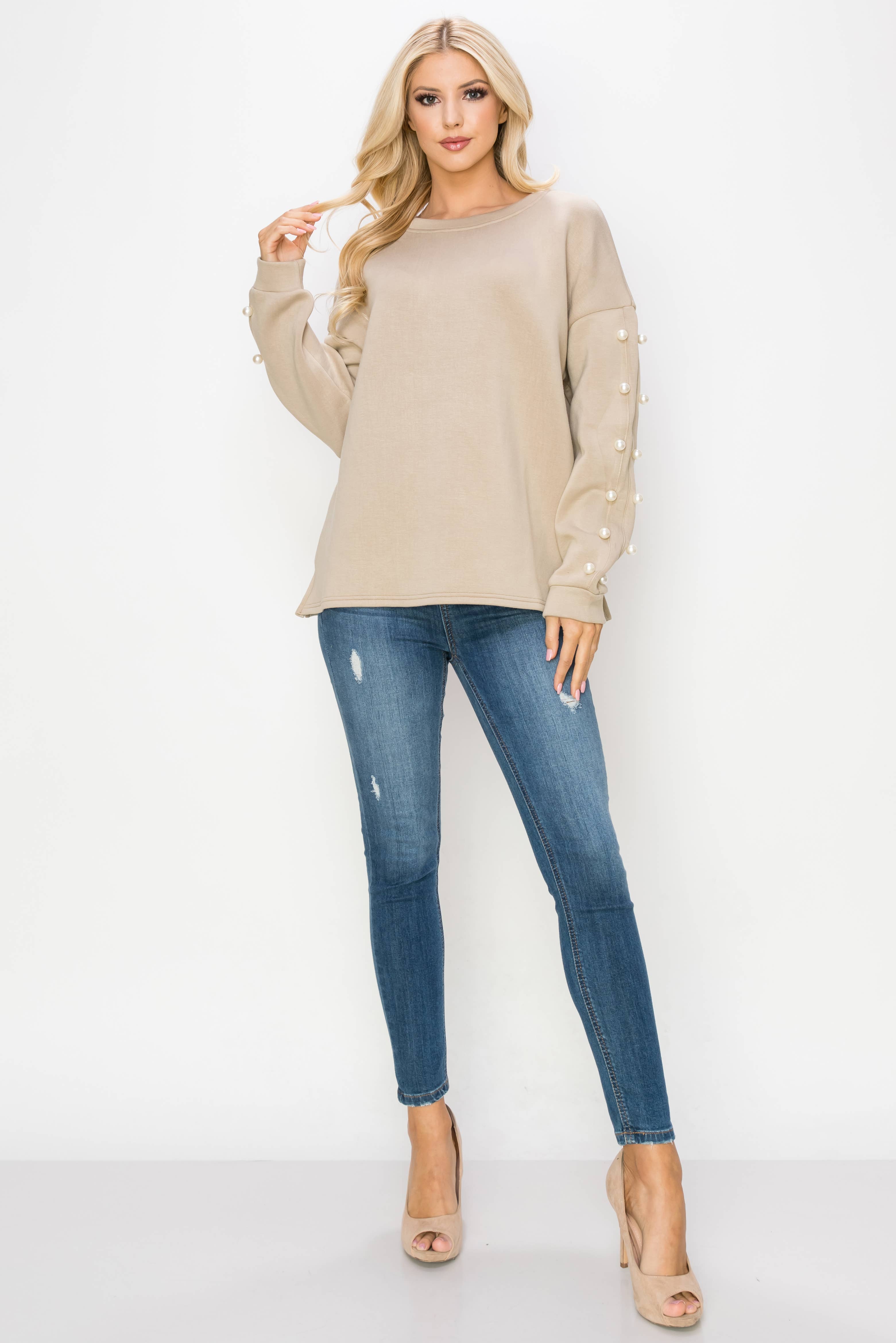 Joh Apparel - Venta al por mayor Jersey corto de punto - Mujer - Top de perlas Katri Stretch French Scuba13