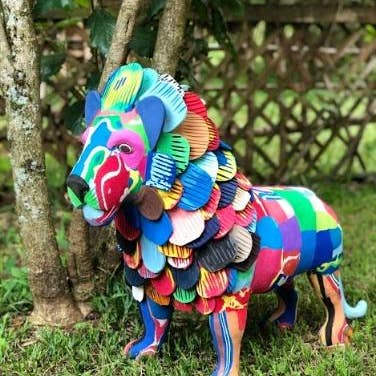 Ocean Sole - Wholesale Sculpture - Recycled Lion Flip Flop Sculpture3