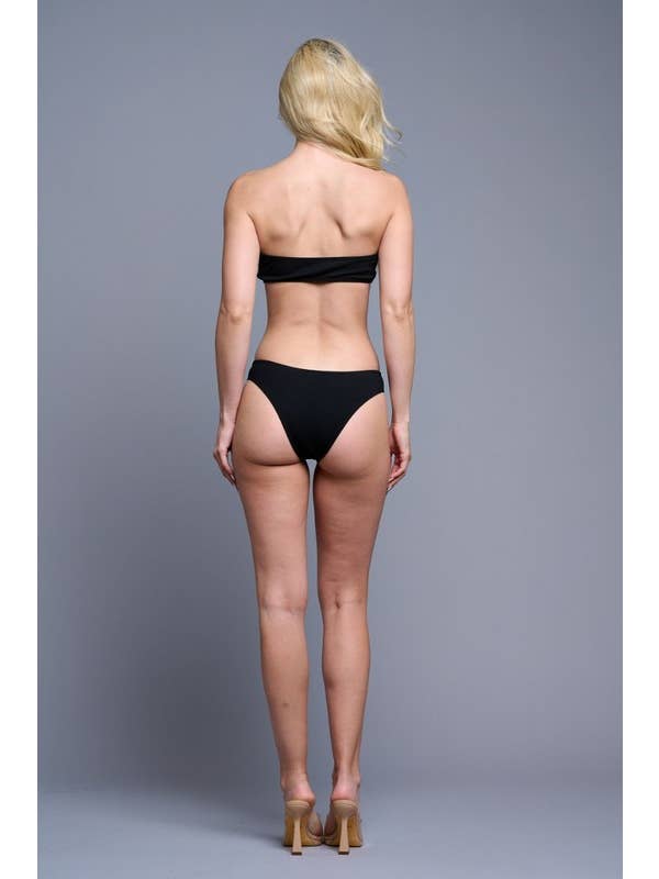 Black Daisy Dream Bandeau Bikini Set for wholesale on Faire7