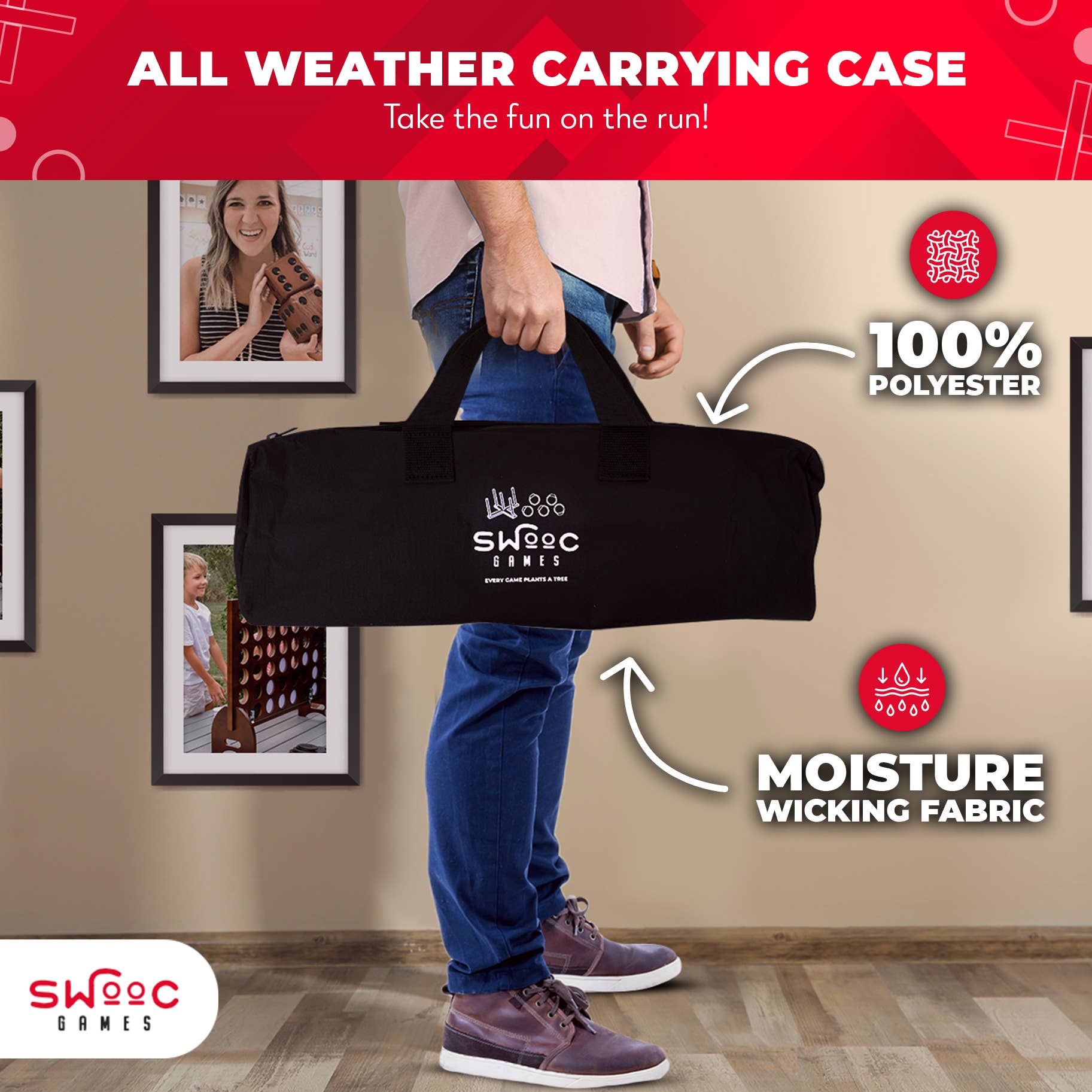 Swooc Games - Wholesale Board Game - Rustic Ring Toss Outdoor Game5