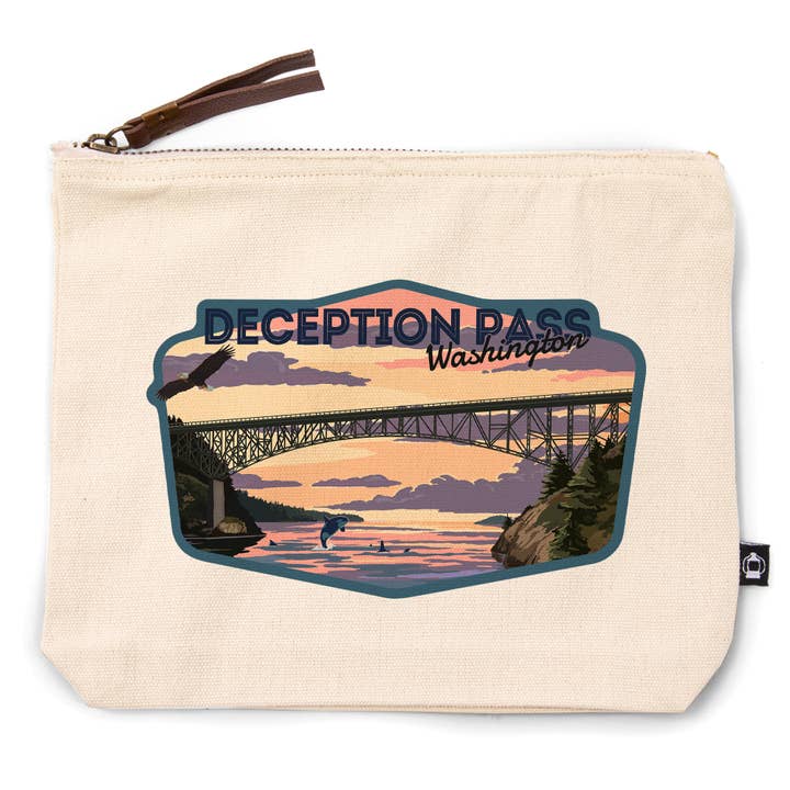 GO BAG POUCH Whidbey Island Deception Pass Eagle Orcas for wholesale by Lantern Press