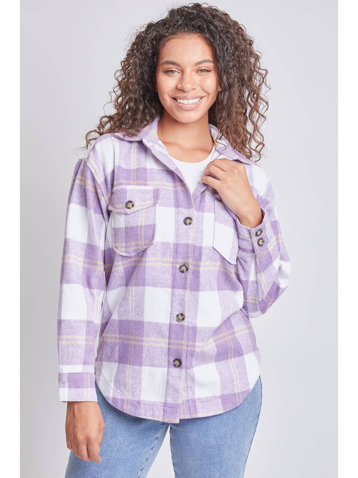 Prppl Oversized Plaid Flannel Shacket-J1115PSH for wholesale on Faire5